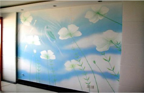  崇州画墙绘怎么画好白云的蓬松感？