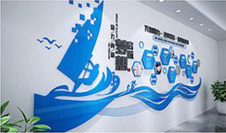  崇州海浪主题文化墙如何设计？