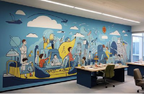  崇州办公室墙绘的特点。