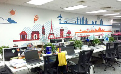 崇州教你设计办公室墙绘的方法。
